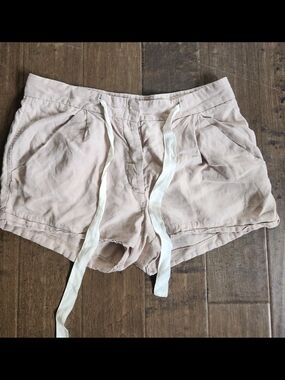 Wilfred Light Pink Allegra Linen Blend Tie Shorts Size 8